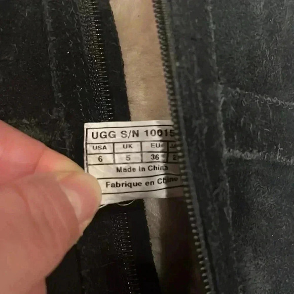 [US6]UGG AUSTRALIA  Becket II SHEEPSKIN 3 BUCKLE SIDE ZIP BLACK BOOTS F3012D - Picture 7 of 10